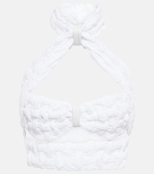 Jerez halterneck cotton-blend top