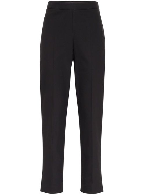 High-waisted cropped trousers - Black