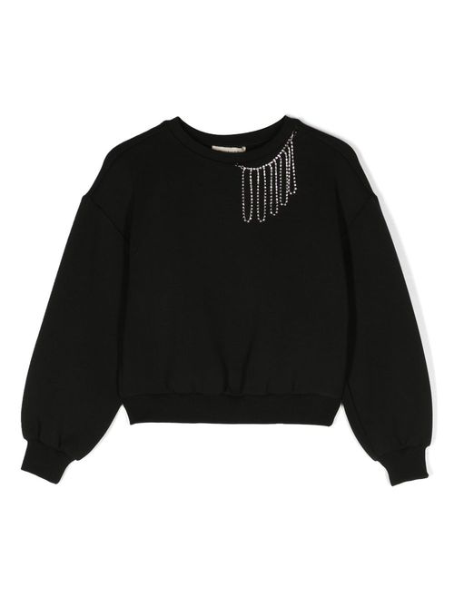 Chain-detail boat-neck sweatshirt - Black