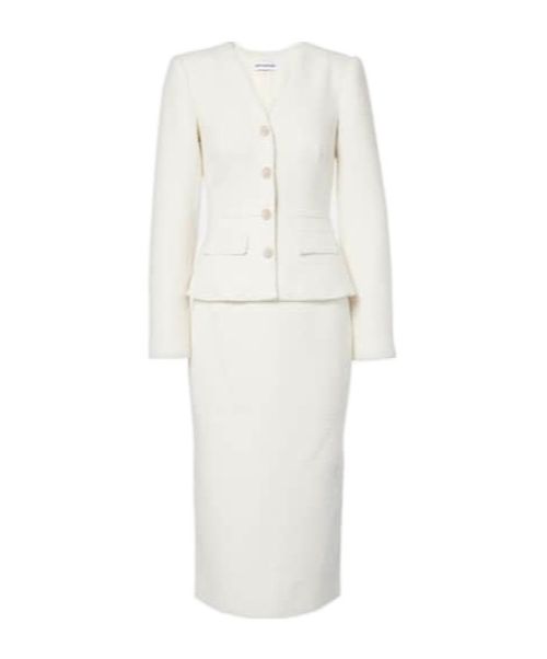 Bridal bouclé midi dress