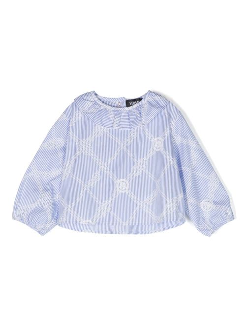 Rope-print cotton blouse - Blue