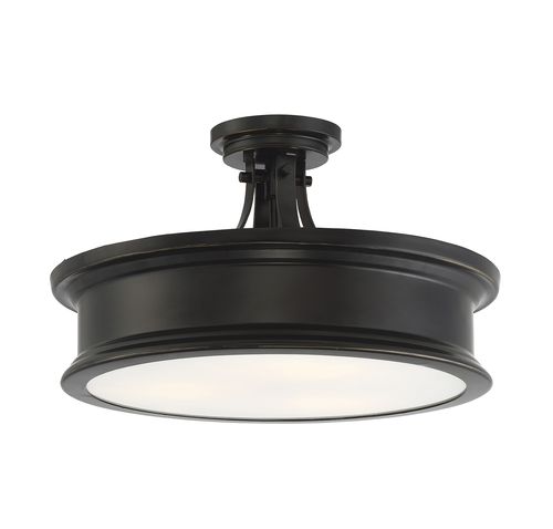 Savoy House Watkins 3-Light Semi Flush Ceiling Light in Classic Bronze