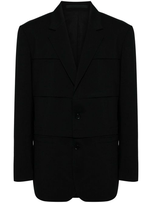 Single-breasted notch-lapel blazer - Black