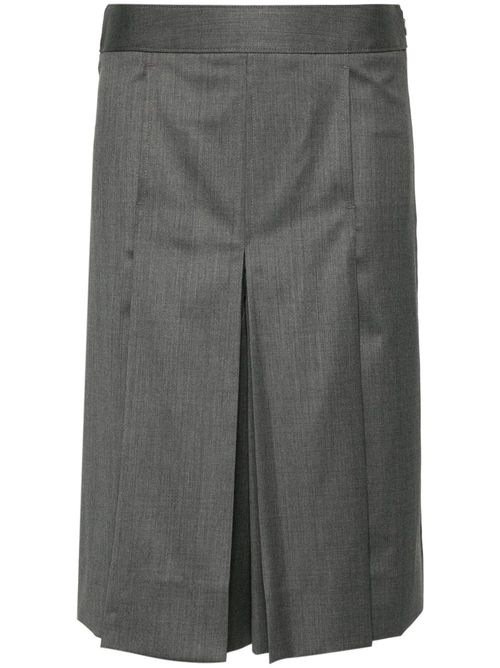 Mid-rise pleated shorts - Grey