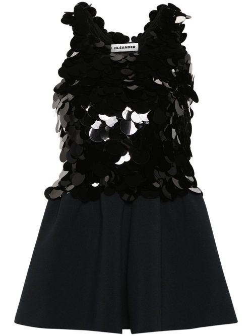 Sequin-embellished knitted top - Black