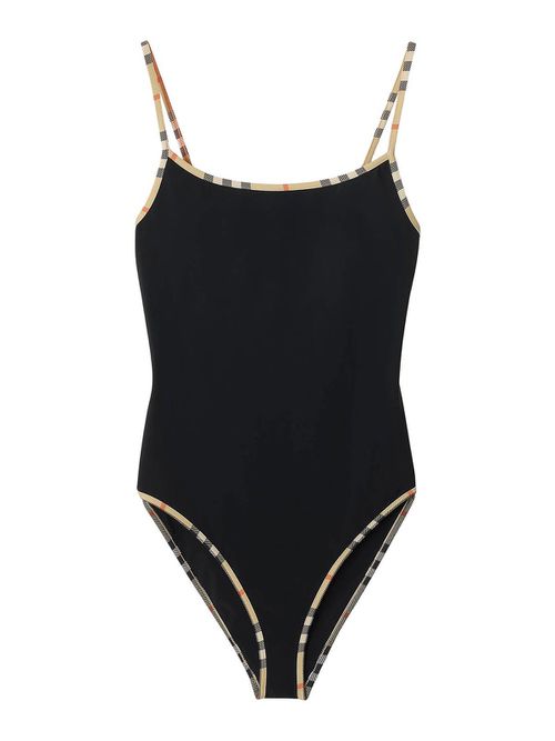 Swimsuit With Checked Finishes