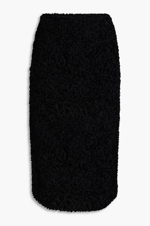 Gentryportofino - Linen-blend midi skirt - Black - IT 42