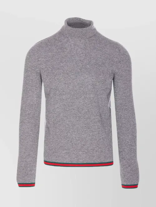 Gucci - high neck turtleneck sweater with ribbed tri