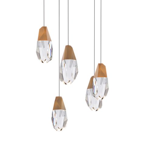 Martini 5-Light LED Chandelier in Aged Bra