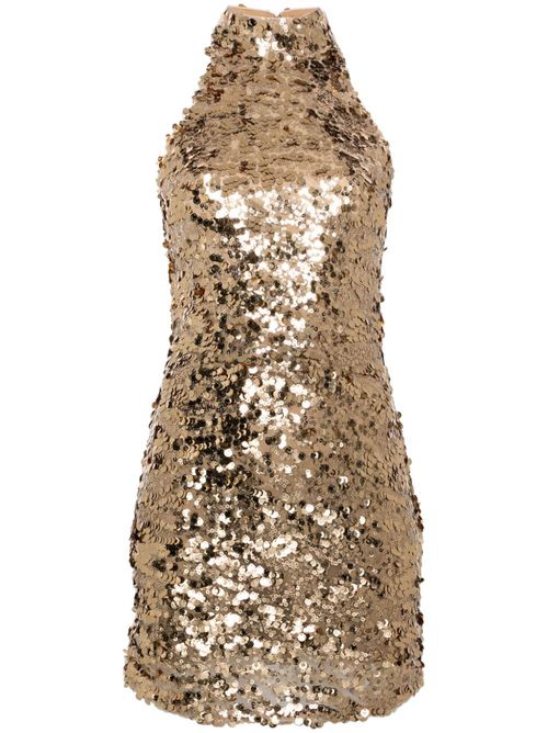 Sequinned mini dress - Gold