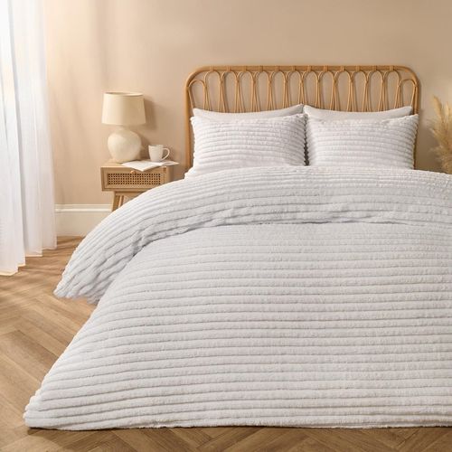 Tufted Duvet Cover Set Quilt Bedding Pillowcase Soft Stripes