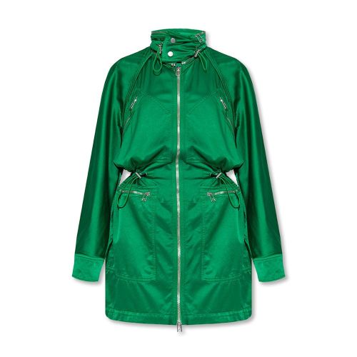 Cotton-Viscose Drawstring Parka — Green