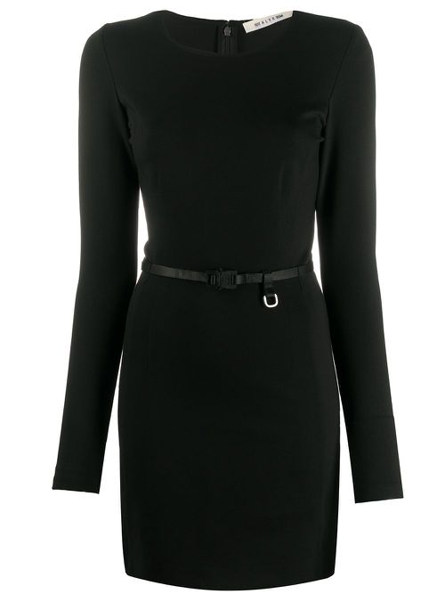 Belted mini dress - Black