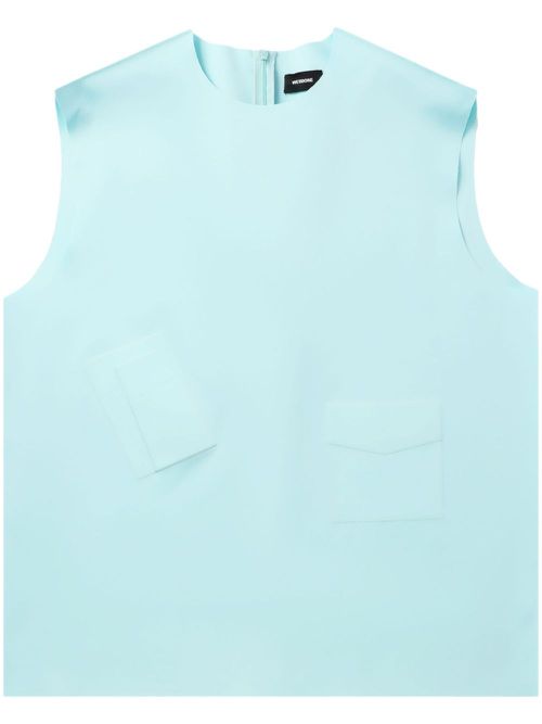 Debossed-motif vest - Blue