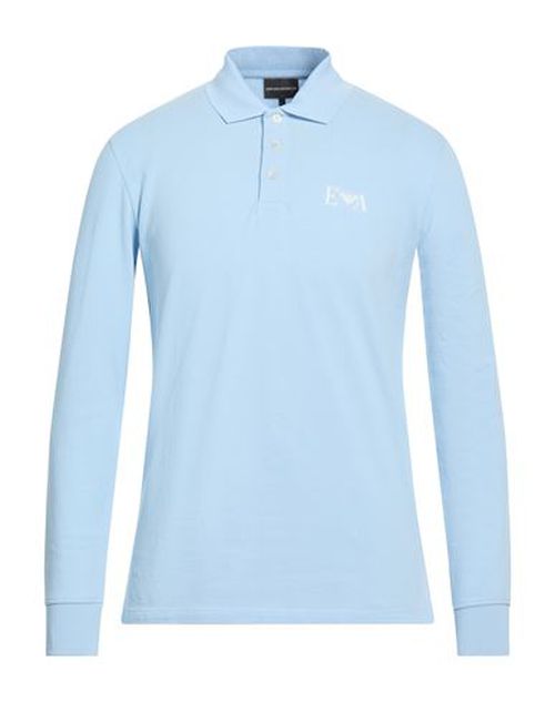 Man Polo shirt Sky blue Size L Cotton