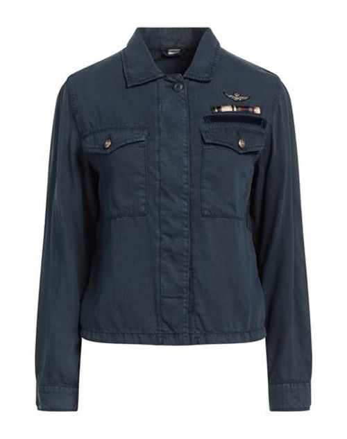 Aeronautica Militare Woman Shirt Navy Size S Tencel