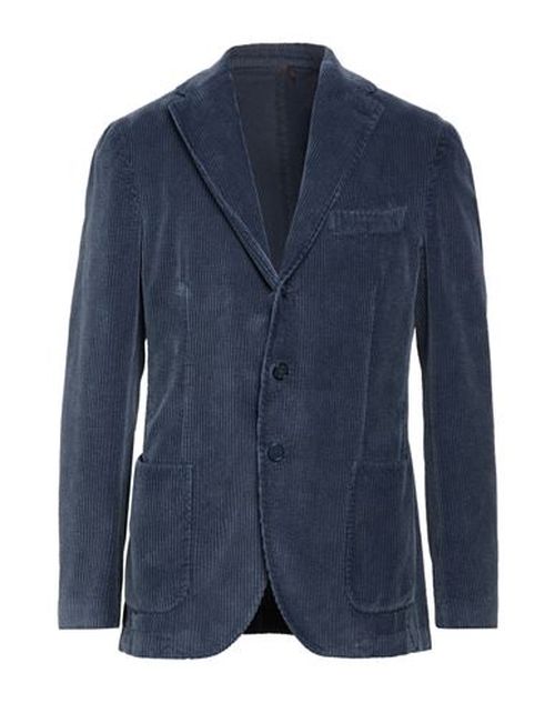 Man Blazer Slate blue Size 42 Cotton