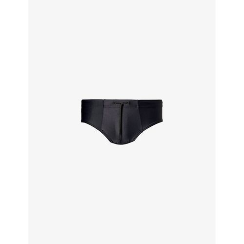 Mens Black Low-rise Stretch-recycled Nylon Swim Briefs