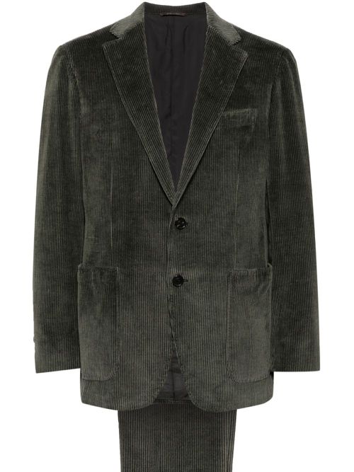 Single-breasted corduroy suit - Green