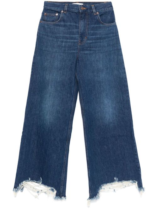 Cropped wide-leg jeans - Blue