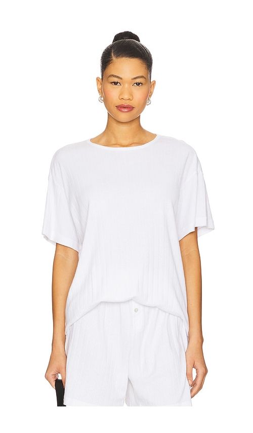 DONNI. Pointelle Oversized Tee in Powder. XS also in