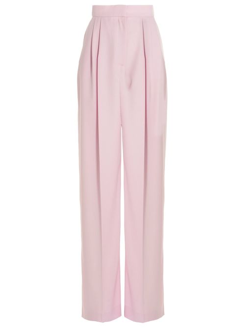 Pleated Wool Trousers — Pink