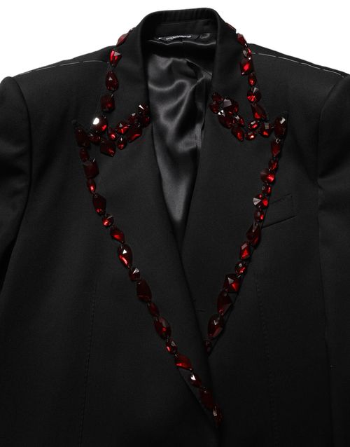 Crystal-Embellished Blazer — Black