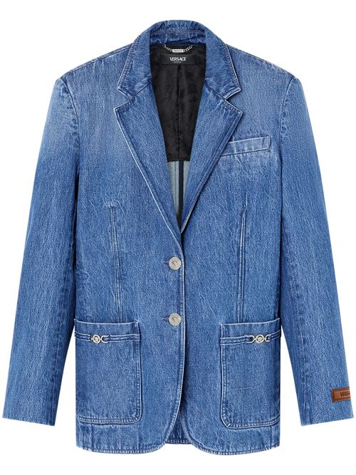 Single-breasted denim blazer - Blue