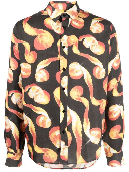 Graphic print long sleeve shirt - Black