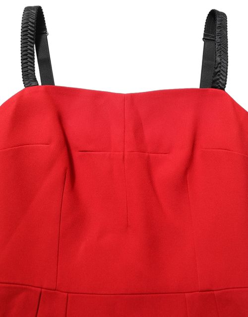 Stretch-Cady Sheath Dress — Red