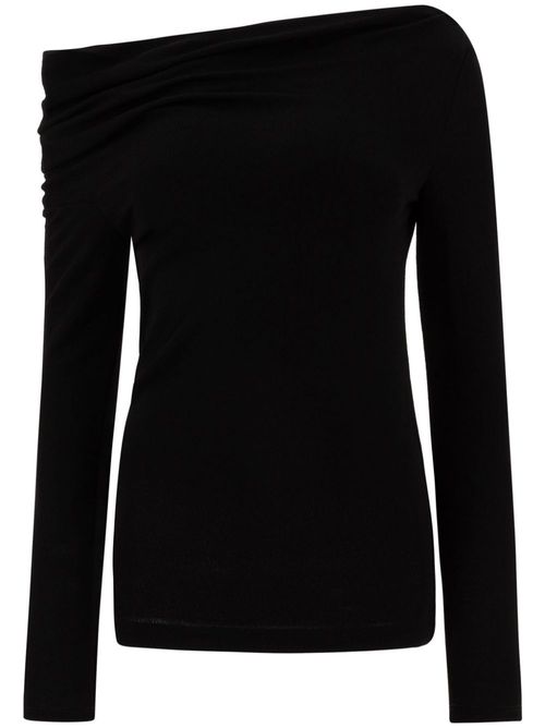 Asymmetric draped top - Black