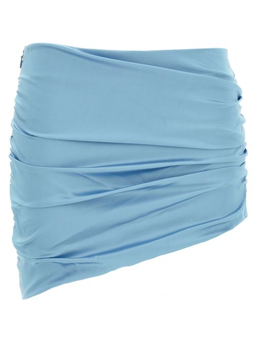 Draped Silk Skirt — Blue