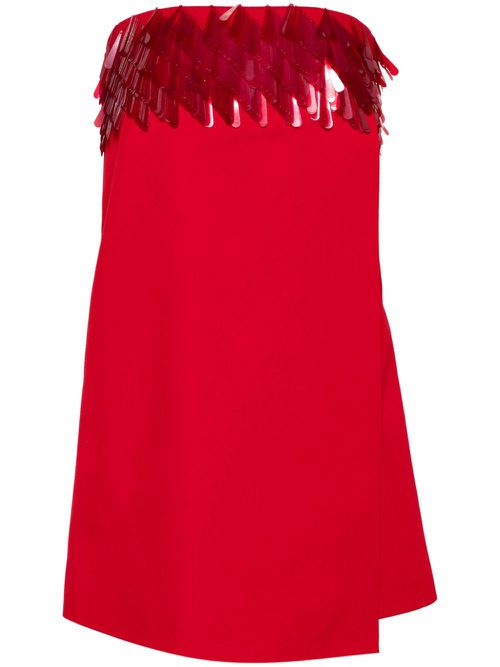 Twill mini dress - Red