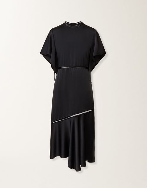 Midi dress in midnight blue enver satin
