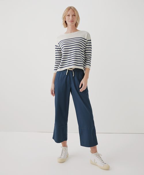 Women's French Navy Daily Twill Crop Pant