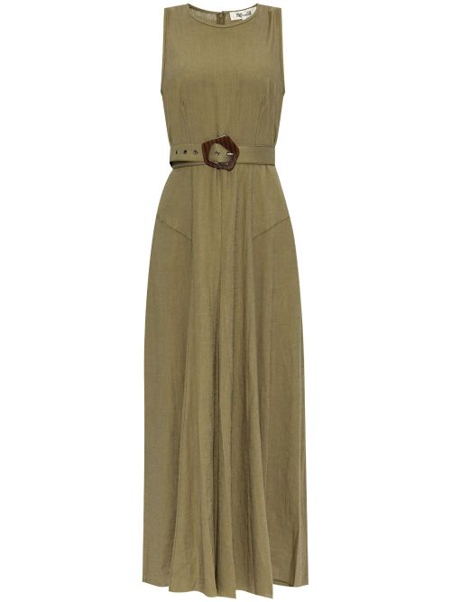 Elliot belted mid dress - Green