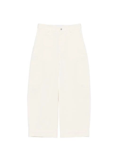 Cotton And Wool Cocoon Cropped Cargo Pants