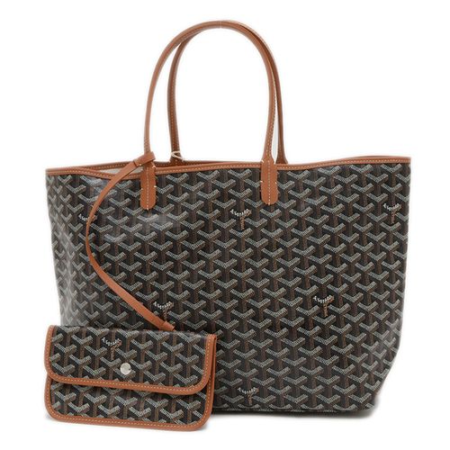 Goyard Black Brown Leather Canvas Tote Bag (Pre-Owned)