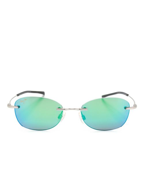 Aki Aki mirrored lenses oval-frame sunglasses - Silver