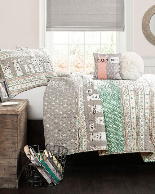 Lush Decor Fashions 4pc Llama Twin Quilt Set