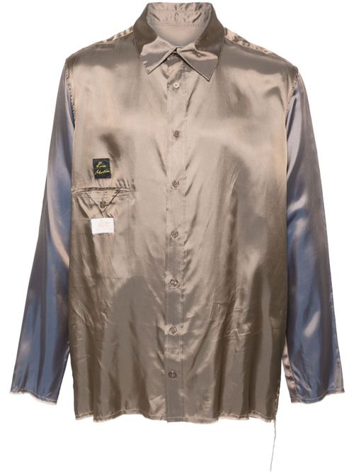 Logo-patch iridescent shirt - Neutrals