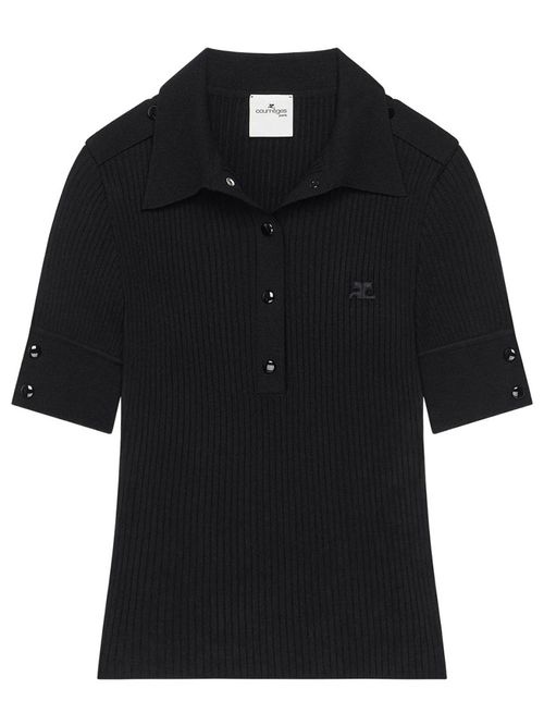 Black Solid Shirt Collar Polo