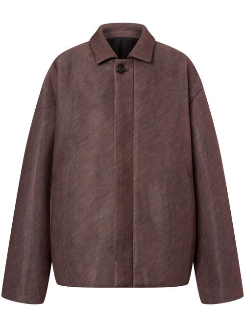 Mélange-effect coat - Brown