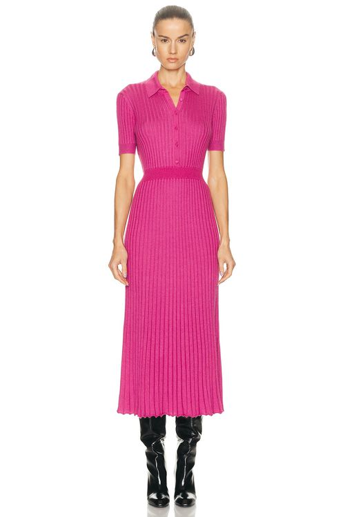 Gabriela Hearst Amor Dress in Fuchsia - Pink. L also in