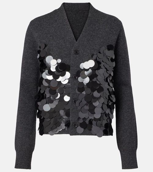 Sequined wool cardigan