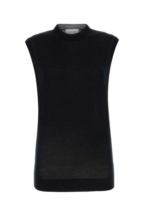 Wool Silk Sweater — Black