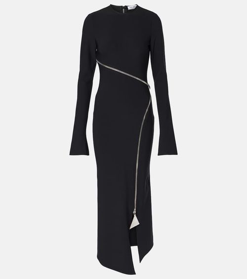 Zip-up jersey midi dress