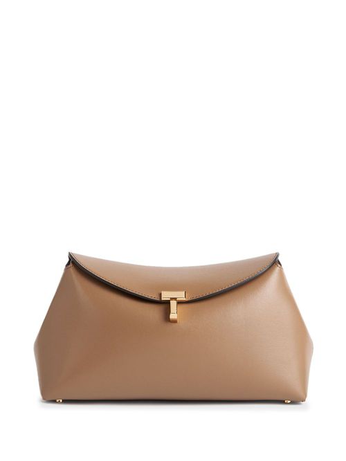 T-lock clutch bag - Brown
