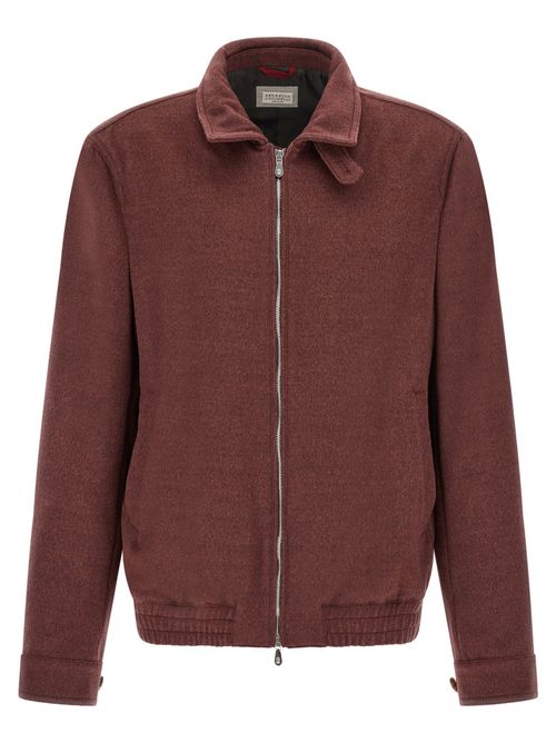 Maroon Shirt Collar Jacket