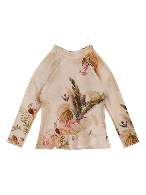 ZIMMERMANN Kids Rhiannon frilled rash guard - Neutrals